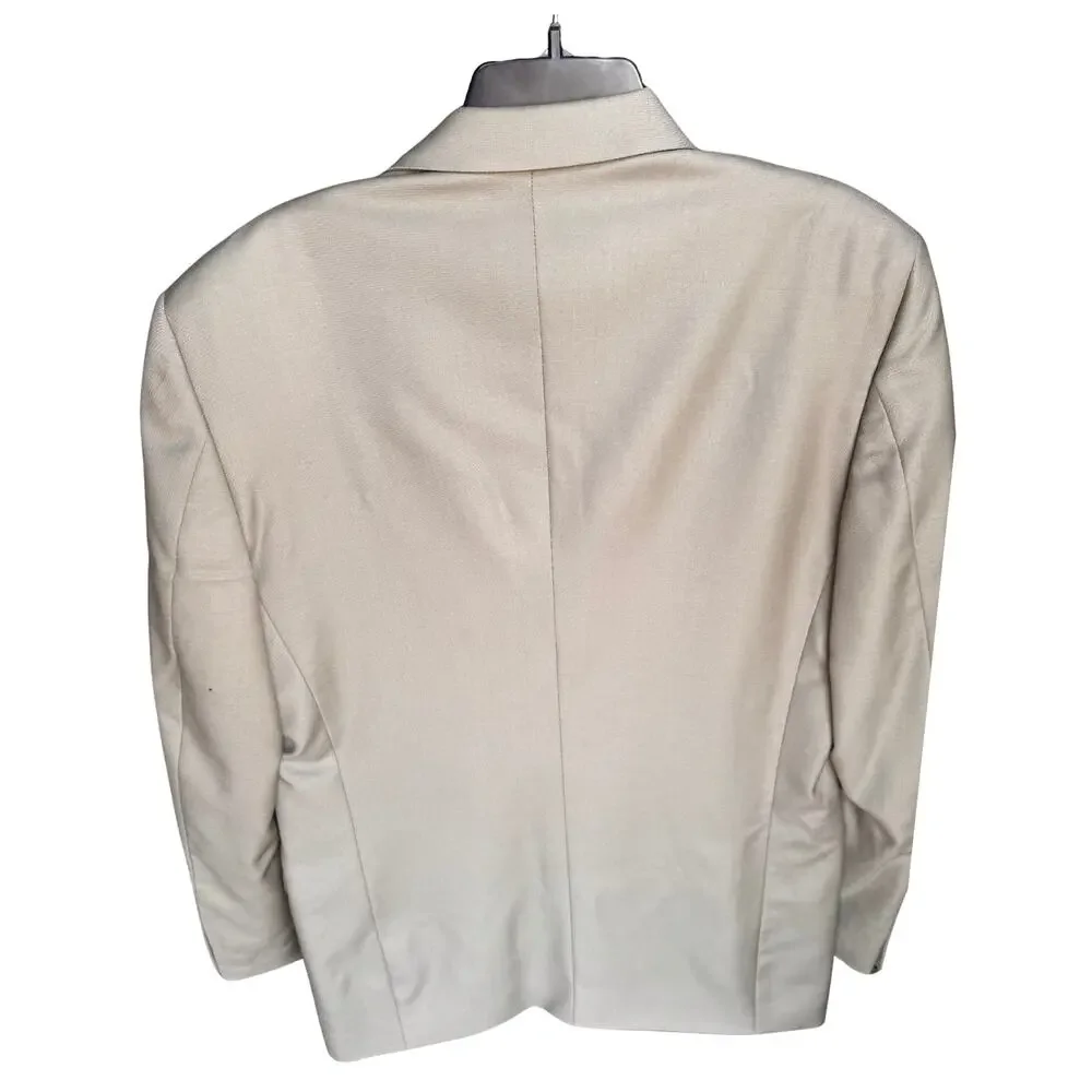 Pronto Uomo Men’s Beige Sport Coat Blazer Made in Italy Angelico Size 40 Long